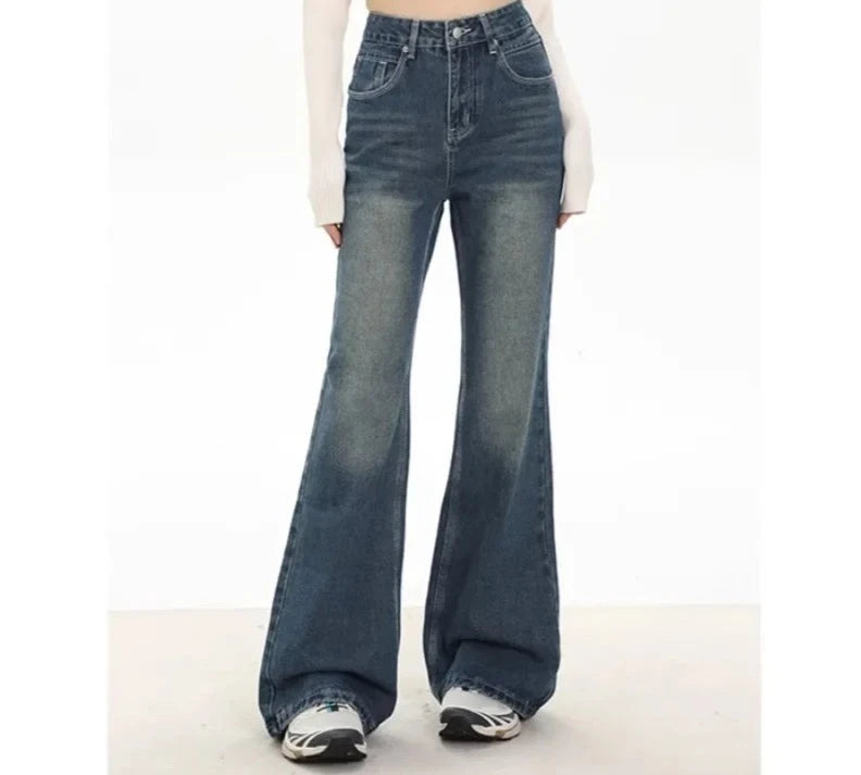 Straight Denim Wide Leg Jeans