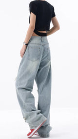 Loose High Waist Baggy Ripped Jeans