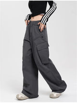 Vintage Gray Wide Leg Cargo Pants