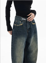 American Baggy Wide Leg Denim Jeans