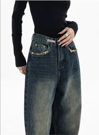 American Baggy Wide Leg Denim Jeans