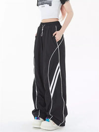 Oversized Vintage Wide Leg Striped Sweatpants