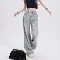 High Waist Denim Loose Pants