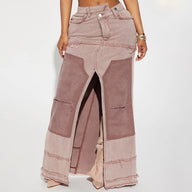 High Waist Baggy Long Tassel Skirt