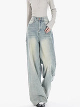 High Waisted Vintage Wide Leg Baggy Straight Jeans