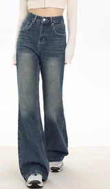 Straight Denim Wide Leg Jeans