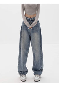 High Waisted Oversized Straight Jeans