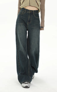 High Waist Wide Leg Baggy Straight Jeans