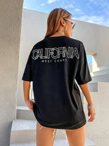 California West Coast Printed Oversized Short Sleeve T-shirt