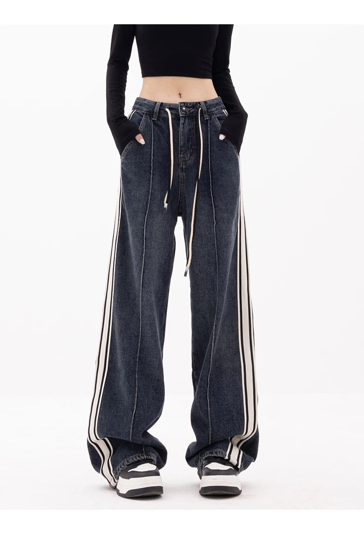 High Waist Baggy Denim Trouser Sweatpants