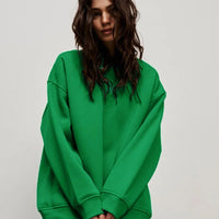 Oversized Fleece Sweatshirt - Green / S