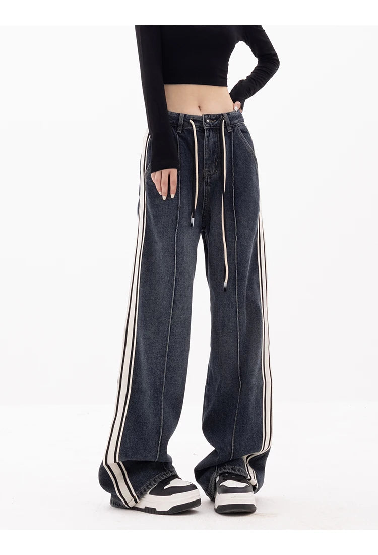 High Waist Baggy Denim Trouser Sweatpants