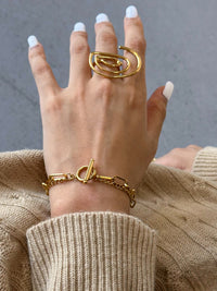 Gold-Plated Stainless Steel Chain Bracelet