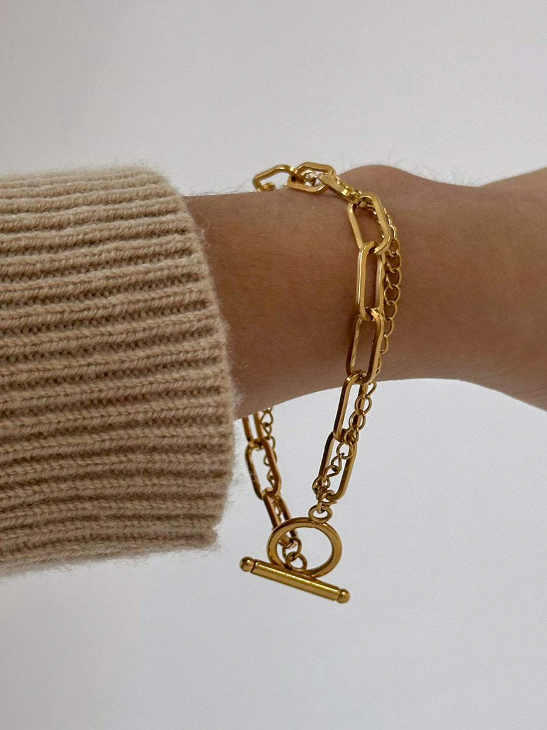 Gold-Plated Stainless Steel Chain Bracelet