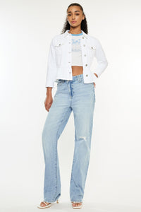 Kancan Distressed High Waist Straight Jeans - Light / 1