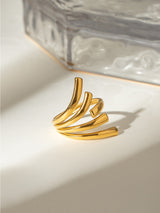 Gold-Plated Stainless Steel Irregular Open Ring