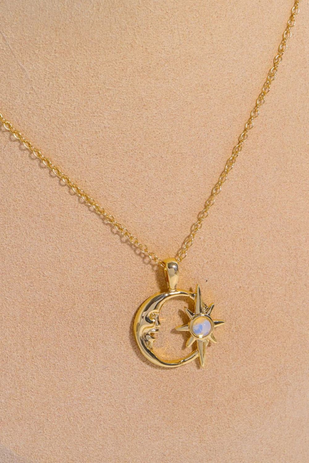 Moon & Star Shape Pendant Necklace