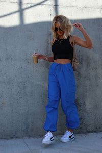 Drawstring Straight Pants with Pockets